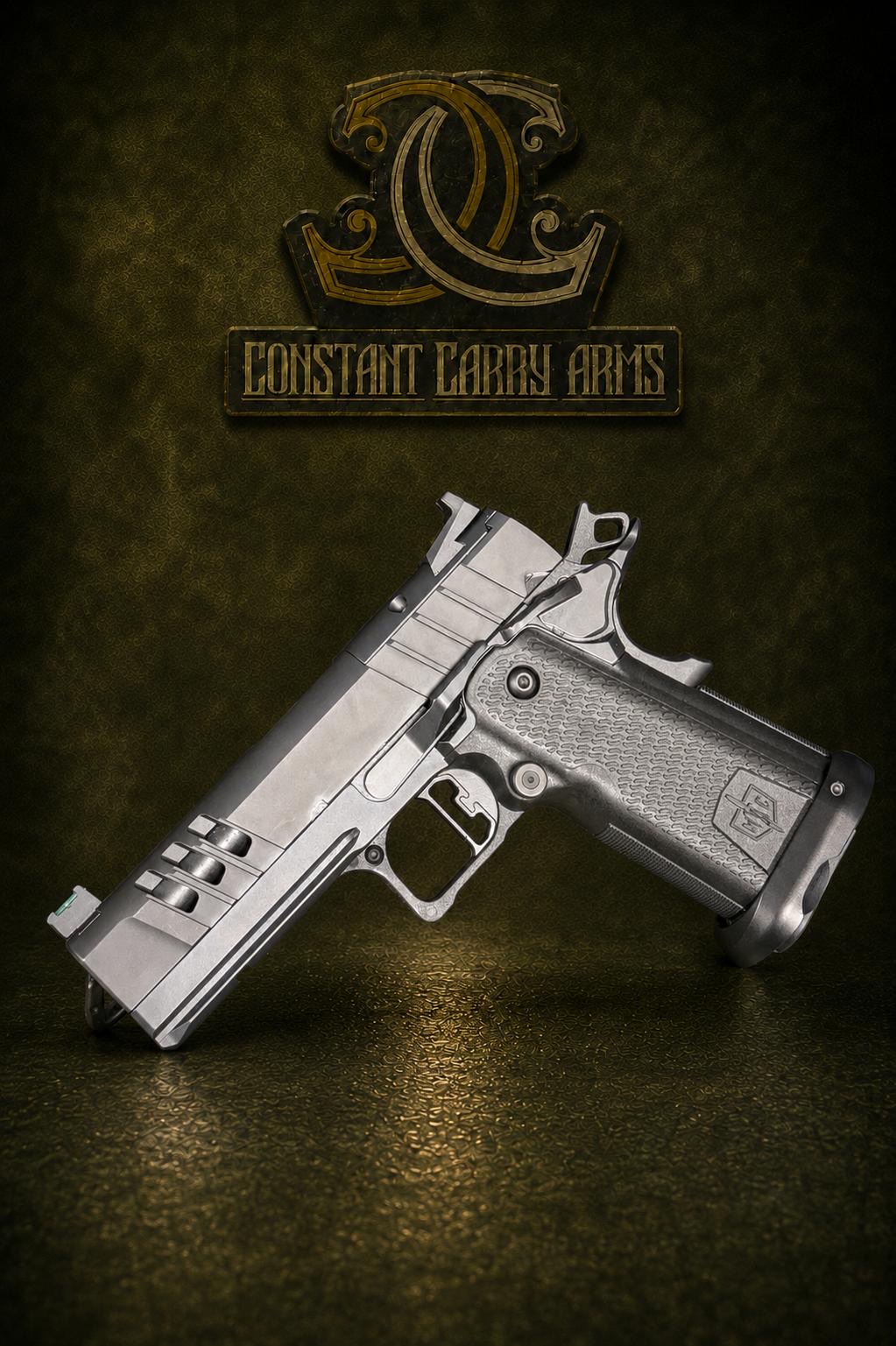Stainless double-stack 2011 style pistol