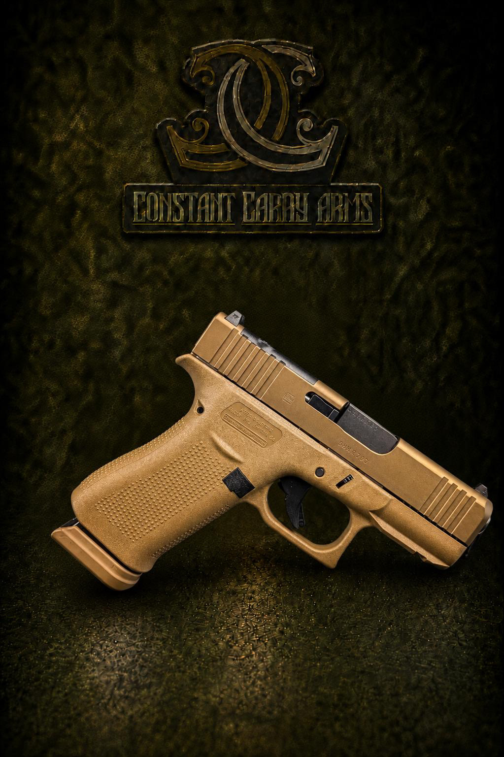 Glock pistol in bronze Cerakote finish