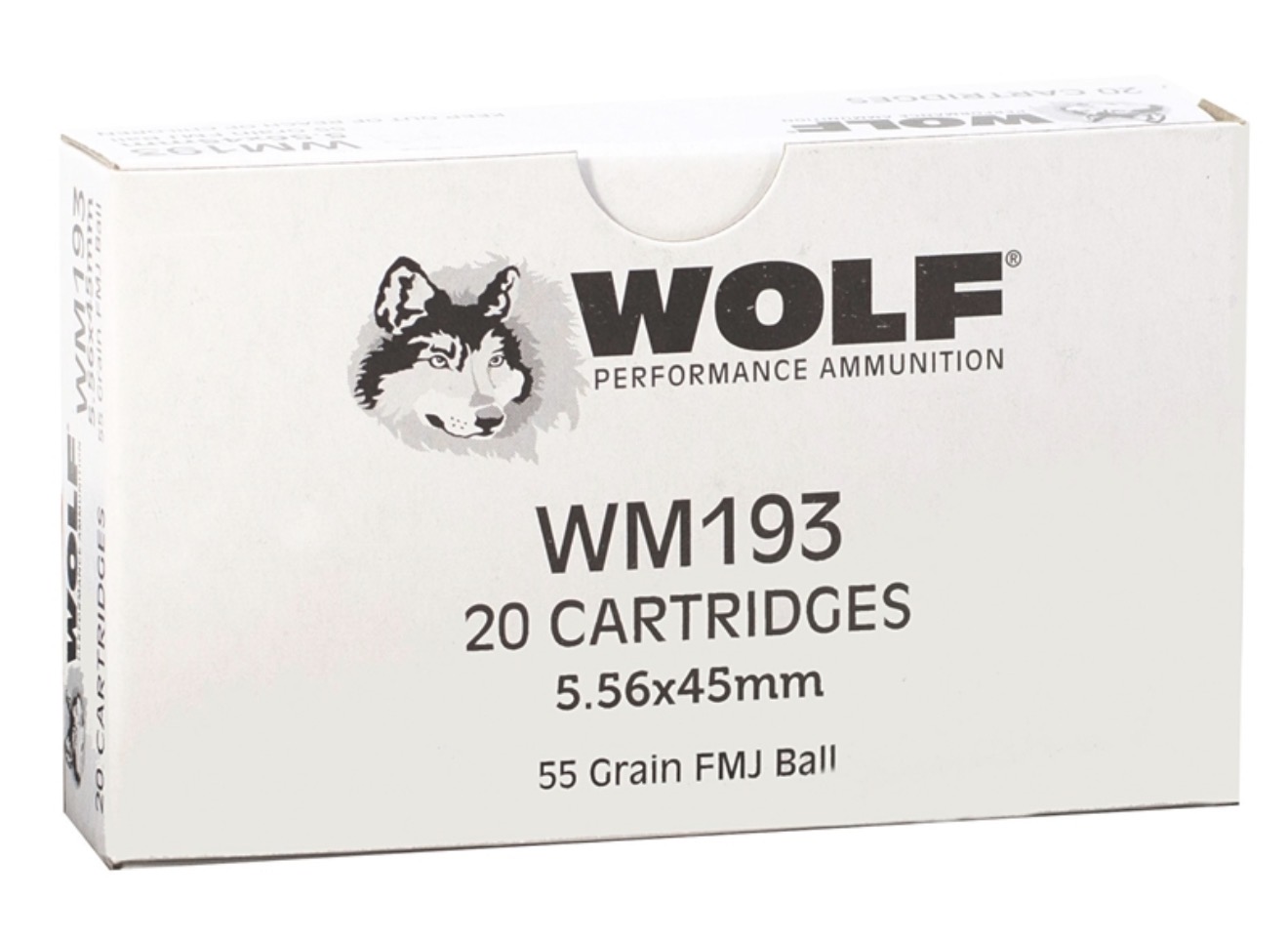 Wolf Performance WM193 5.56x45mm 55 grain FMJ ammunition