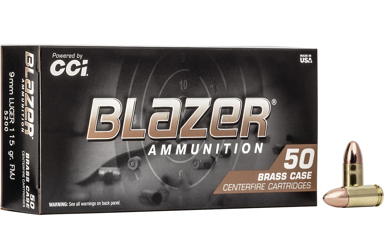 CCI Blazer Brass 9mm Luger 115 grain FMJ ammunition